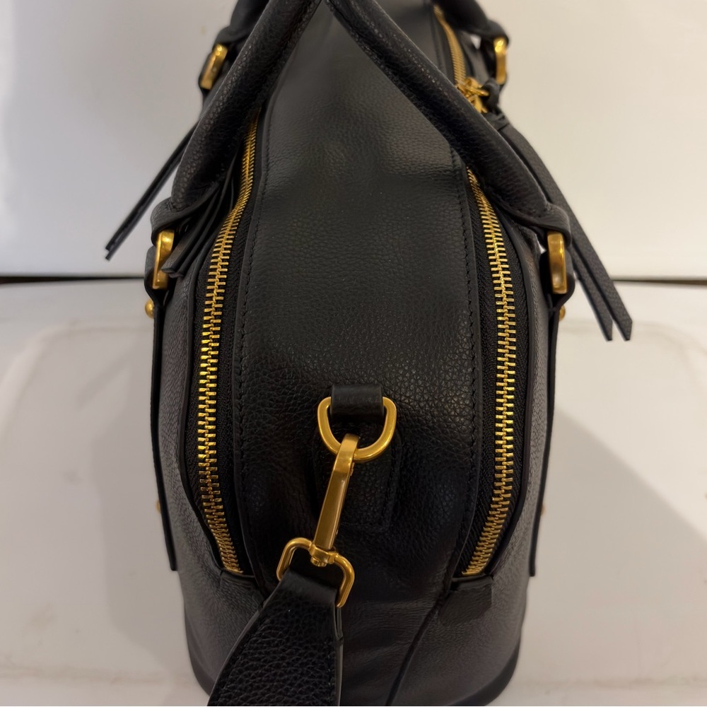 NWT Medium Gramercy Satchel Black Pebble Leather - Picture 2 of 5